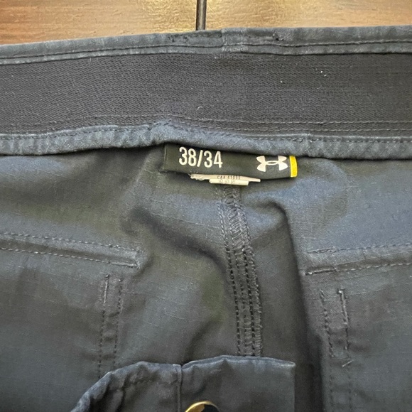 Under Armour cargo tactical pants.  38/34, Navy. - Picture 2 of 3